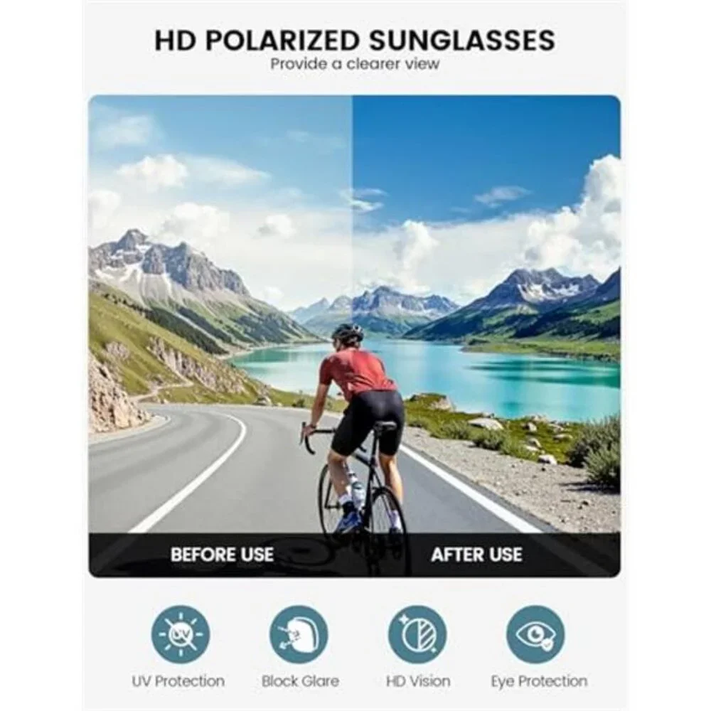 24g Polarized Sports Sunglasses for Men Women UV400 Protection Sun